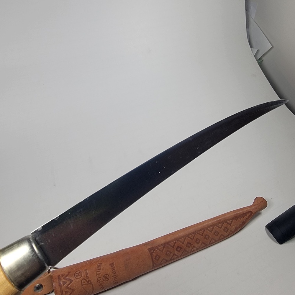Vintage J. Marttiini Rapala Fish Fillet Knife 6" Blade w/ Leather Sheath Finland - Picture 3 of 8